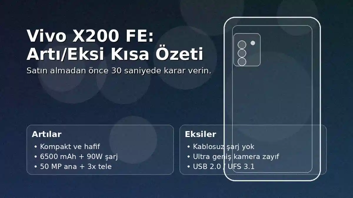Vivo X200 FE artılar ve eksiler